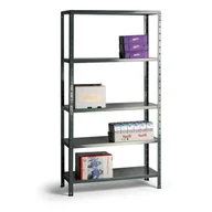 Szafy i regały magazynowe - B2B Partner Regał metalowy, 1800x900x400 mm, 5 półek, szary 540005 - miniaturka - grafika 1