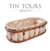 Donice - OWALNA BALKONÓWKA Z BRZOZY Z FOLIĄ 45x26x12h cm - miniaturka - grafika 1