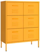 Szafy i regały magazynowe - Elior Metalowa loftowa szafka z 6 szufladami musztardowy B2-A68 - miniaturka - grafika 1
