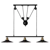 Lampy sufitowe - Potrójna lampa wisząca Monte ABR-LWR-3XE27 Abruzzo industrialna czarny złoty - miniaturka - grafika 1