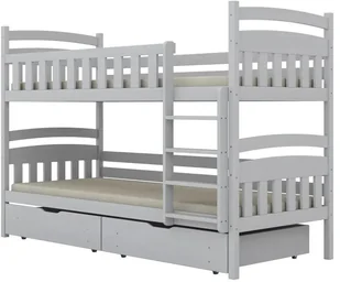 Łóżko piętrowe JULITA 180x80 białe drewniane z szufladami KOCOT KIDS - Łóżka dla dzieci i młodzieży - miniaturka - grafika 1