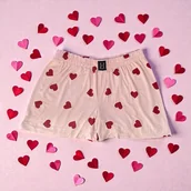 Piżamy damskie - Spodenki unisex do spania bokserki serca - miniaturka - grafika 1