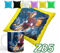 Gadżety dla niej i dla niego - ZESTAW KUBEK + POSZEWKA Z NADRUKIEM IRON MAN AVENGERS MARVEL + IMIĘ - miniaturka - grafika 1