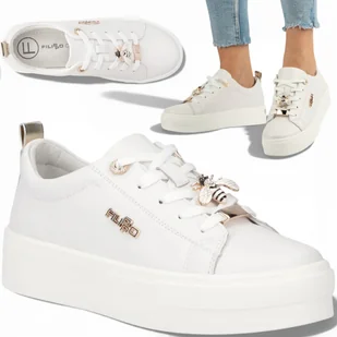 Sneakersy Damskie SKÓRZANE FILIPPO Wygodne Białe Półbuty na Platformie 37 - Półbuty damskie Sneakersy Damskie SKÓRZANE FILIPPO Wygodne Białe Półbuty na Platformie 37 - Półbuty damskie - miniaturka - grafika 1