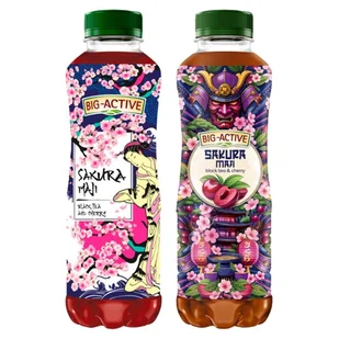 Big-Active Sakura Maji Napój owocowo-herbaciany o smaku wiśniowym 500 ml - Soki i napoje niegazowane - miniaturka - grafika 1