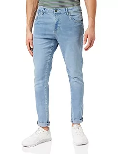 Spodenki męskie - Urban Classics Męskie spodnie jeansowe slim fit, Mid Deep Blue, 32W / 34L - grafika 1
