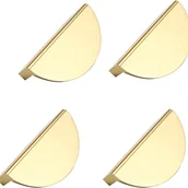 Zawiasy, okucia i inne akcesoria - Zestaw 4 złotych metalowych uchwytów do mebli, szafek, stolików nocnych, komód i garderób, ze śrubami. - miniaturka - grafika 1