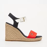 Sandały damskie - TOMMY HILFIGER STRIPES WEDGE SANDAL - Tommy Hilfiger - miniaturka - grafika 1