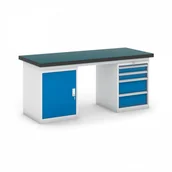 Stoły warsztatowe - B2B Partner Stół warsztatowy GB z szafką i kontenerem szufladowym, 1800 mm 469134 - miniaturka - grafika 1