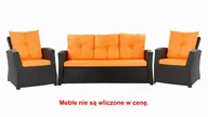 Poduszki ogrodowe - Komplet Poduszek Ogrodowych Na Meble Z Rattanu; Zestaw 5- Osobowy: Kanapa+ Fotele (2Szt.)/ Wodoodporne Pikowane Poduszki Ogrodowe, Kolor Pomarańczowy - miniaturka - grafika 1