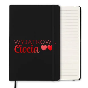 NOTES CZARNY Z GUMKĄ A5 LINIE NA PREZENT DLA WYJĄTKOWEJ CIOCI RED WZORÓW - Notesy i bloczki - miniaturka - grafika 1