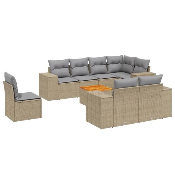 Zestaw mebli ogrodowych modułowych beżowy rattan PE 62 x 62 x 69 cm