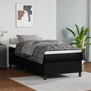 Łóżka - Łóżko kontynentalne z materacem, czarne, ekoskóra 80x200 cm Lumarko - miniaturka - grafika 1
