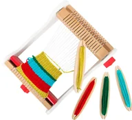 Zabawy w naśladowanie dorosłych - Drewniane krosno tkackie Elsa + kolorowe nici - miniaturka - grafika 1