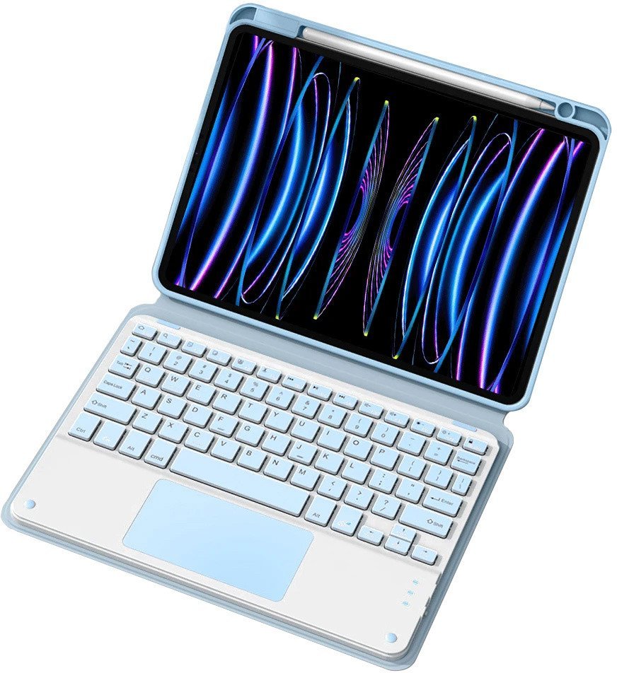 Etui z klawiaturą Bluetooth touchpad do Xiaomi Mi Pad 6/ 6 Pro Niebieskie