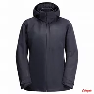 Kurtki i kamizelki sportowe męskie - Damska kurtka Jack Wolfskin 3w1 BERGLAND 3IN1 JKT W graphite - miniaturka - grafika 1