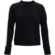 Bluzy sportowe damskie - Bluza damska Under Armour  Rival Terry Taped Crew-BLK M - miniaturka - grafika 1