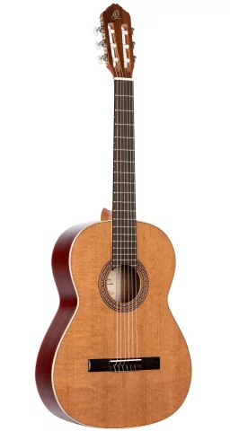 Ortega Guitars Guitars R200L tradycyjna seria leworęczna nylonowa 6-strunowa gitara z solidnym ceedrowym topem/korpusem Palo-Rojo R200SN