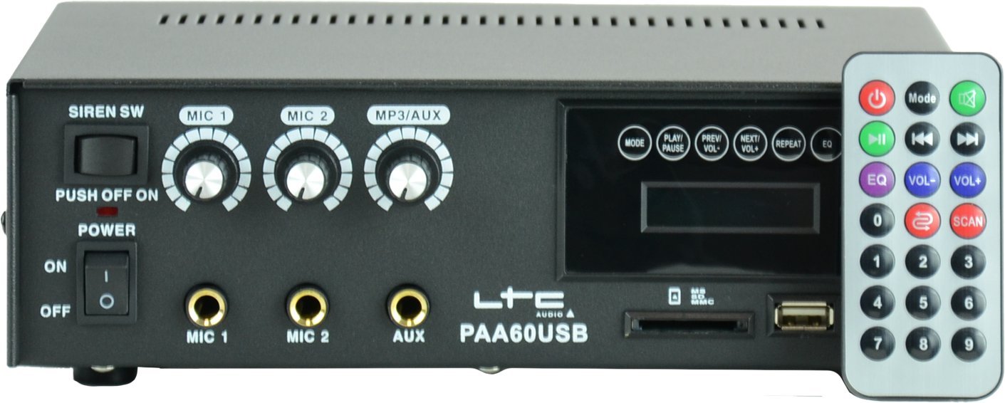 LTC-Audio Wzmacniacz radiowęzłowy z odtwarzaczem PAA60USB one size