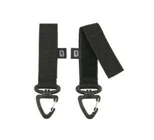 Paski Molle z Karabińczykami BRANDIT 2 szt - Black - Sprzęt wspinaczkowy - miniaturka - grafika 1