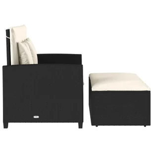 Sofa ogrodowa z poduszkami, 2-osobowa, czarna, polirattan Lumarko! - Sofy ogrodowe - miniaturka - grafika 8