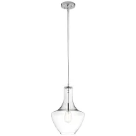 Lampy sufitowe - Lampa wisząca Everly - kolor srebrny, transparentny - KL/EVERLY/P/S CH - miniaturka - grafika 1