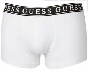 GUESS BIAŁE BOKSERKI MĘSKIE Z BAWEŁNY Z LOGO NA PASIE XL GNA - Majtki męskie - miniaturka - grafika 1