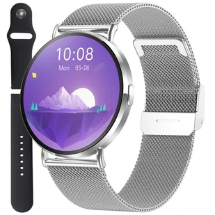 Zegarek Smartwatch Damski Enter SAT06.111.1411.264-SET srebrny - Smartwatch Zegarek Smartwatch Damski Enter SAT06.111.1411.264-SET srebrny - Smartwatch - miniaturka - grafika 1