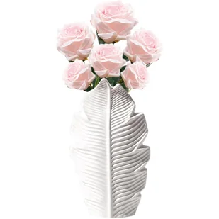 Ceramiczny wazon na kwiaty, nowoczesny biały wazon ceramiczny, dekoracyjny wazon w stylu boho, mały minimalistyczny wazon na kwiaty z liści klonu - Wazony i flakony Ceramiczny wazon na kwiaty, nowoczesny biały wazon ceramiczny, dekoracyjny wazon w stylu boho, mały minimalistyczny wazon na kwiaty z liści klonu - Wazony i flakony - miniaturka - grafika 1