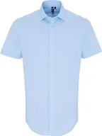Koszule męskie - Bawełniana koszula męska z krótkim rękawem Premier Workwear Stretch Fit Poplin - miniaturka - grafika 1