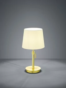 Trio Stojąca LAMPA stołowa LYON 509100108 nocna LAMPKA abażurowa do sypialni biała mosiądz 509100108 - Lampy stojące - miniaturka - grafika 1