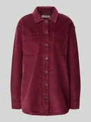 Kurtki damskie - Bluzka koszulowa o kroju regular fit ze sztruksu z kieszeniami na piersi model ‘ALVA’ - miniaturka - grafika 1