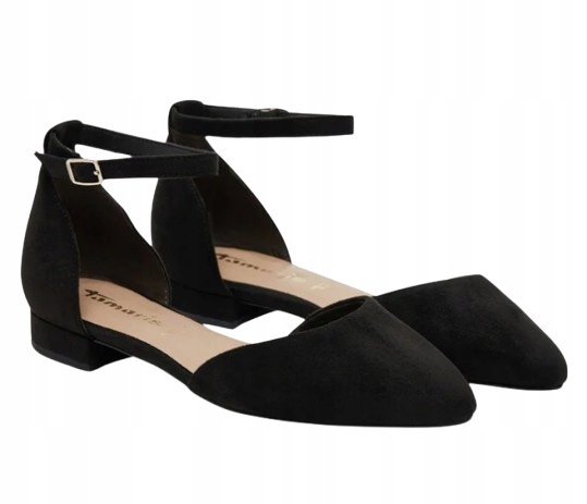 TAMARIS CZÓŁENKA DAMSKIE CZARNE Z PASECZKIEM NA KOSTKĘ 40 J3A