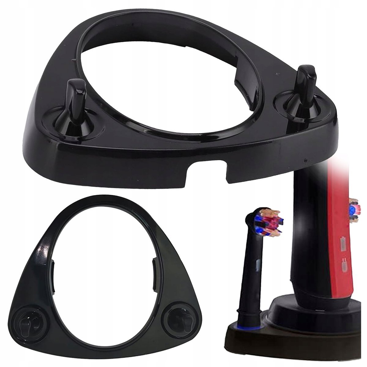 PODSTAWKA UCHWYT NA SZCZOTECZKĘ 2 Końcówki i Ładowarkę Stojak do ORAL-B