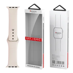 yesido WB44 Silikonowy Pasek do iWatch S 42/44/45 (97+118) #45 STARLIGHT/BEŻOWY - Akcesoria do smartwatchy - miniaturka - grafika 1