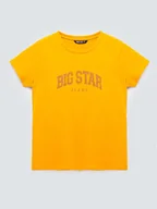 Koszulki i topy damskie - BIG STAR Koszulka w kolorze żółtym - miniaturka - grafika 1