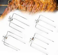 Widelce - 4X igły do mięsa widelce do grilla BBQ zacisk do grilla metalowy zacisk do mięsa szaszłyki do grilla widelec do kiełbasy widelec do grilla żelazo galwaniczne pieczenie akcesoria do grilla - miniaturka - grafika 1