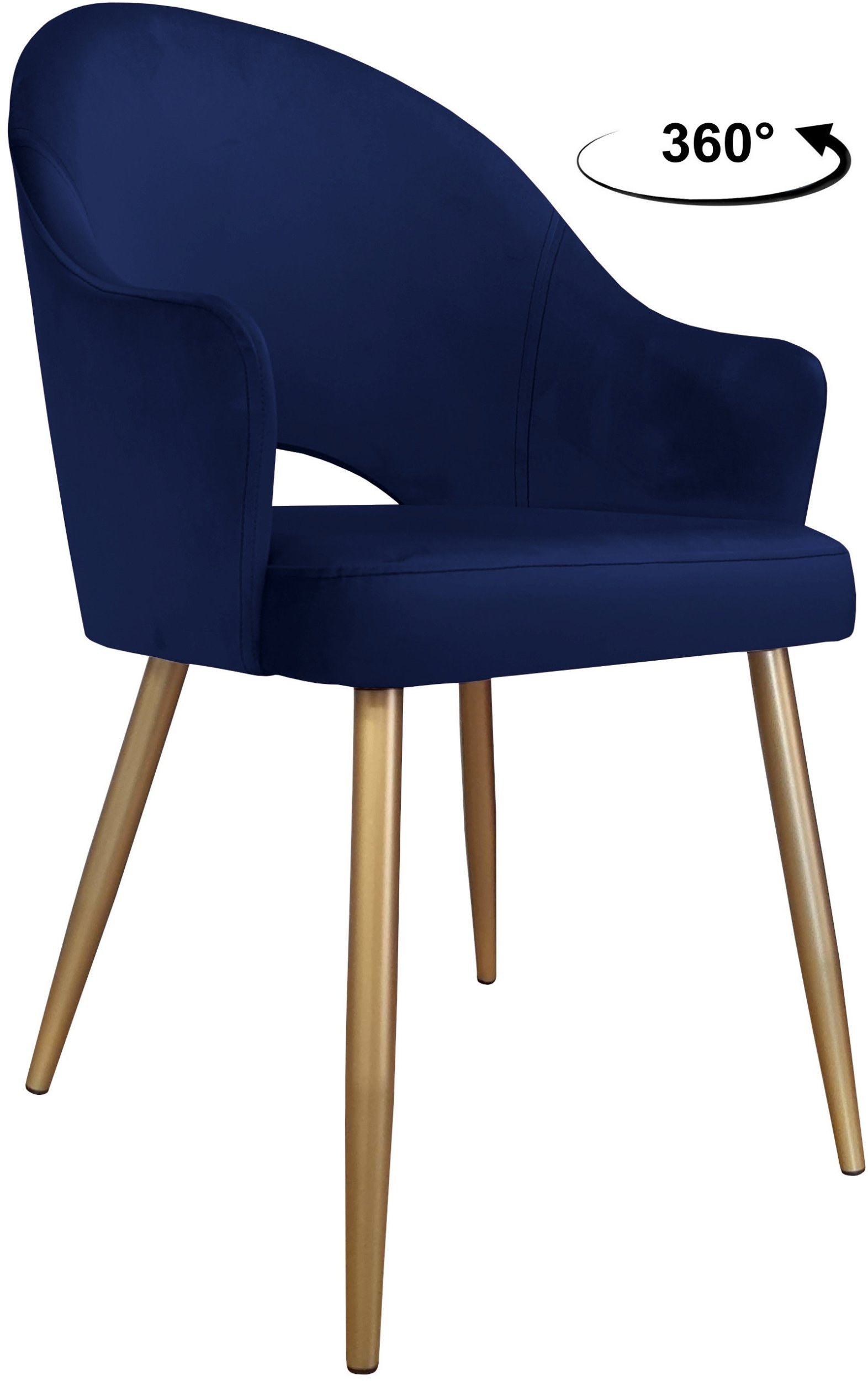 Krzesło obrotowe Velvet podstawa złota MG16