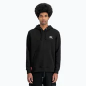 Bluzy męskie - Bluza męska Alpha Industries Basic Small Logo Hoodie black - miniaturka - grafika 1