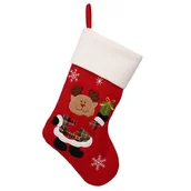 Ozdoby bożonarodzeniowe - Czerwona skarpeta świąteczna, Renifer 45cm - miniaturka - grafika 1