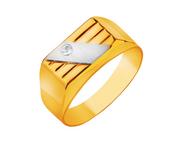 Sygnety - Złoty pierścionek z cyrkonią - sygnet - próba 585 - miniaturka - grafika 1