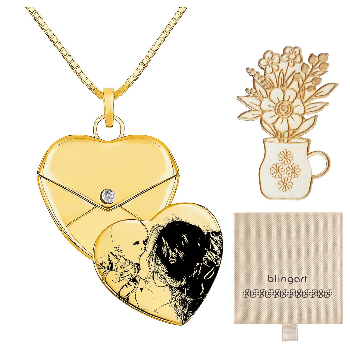 Naszyjnik damski Z GRAWEREM pozłacany otwierane SE