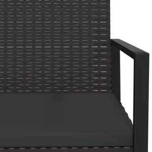 3-cz. ogrodowy zestaw wypoczynkowy, poduszki, czarny rattan PE - Sofy ogrodowe - miniaturka - grafika 11