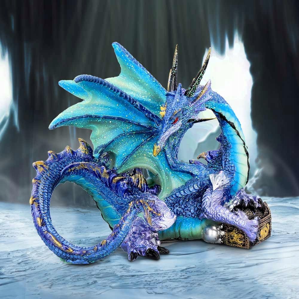 Figurka smoka Fantasy Dragon Piasa Sky Blue and Violet ręcznie malowana