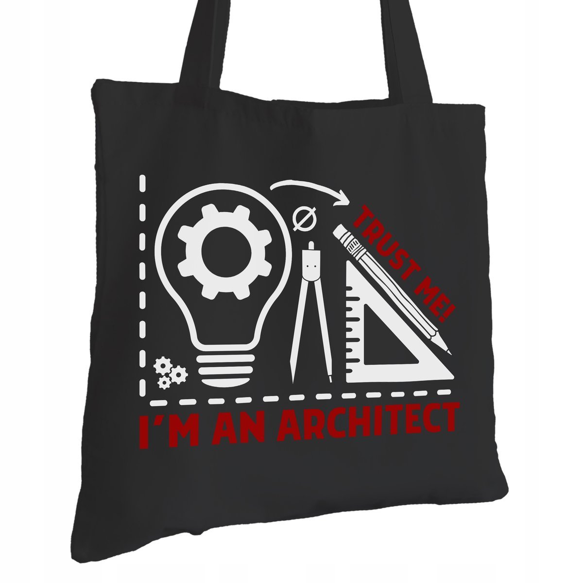 Torba Bawełniana dla Architekta Czarna Na Prezent ekologiczna Trwały Nadruk
