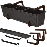 Donice - Skrzynka balkonowa Ratolla z podstawką ISR700P Doniczka prostokątna + uchwyty - miniaturka - grafika 1