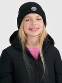 Czapki dla dzieci - 4F Czapka beanie odblaskowa dziewczęca - czarna Uniwersalny - miniaturka - grafika 1