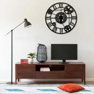 vidaXL Zegar ścienny, czarny, 80 cm, metal vidaXL - Zegary - miniaturka - grafika 1