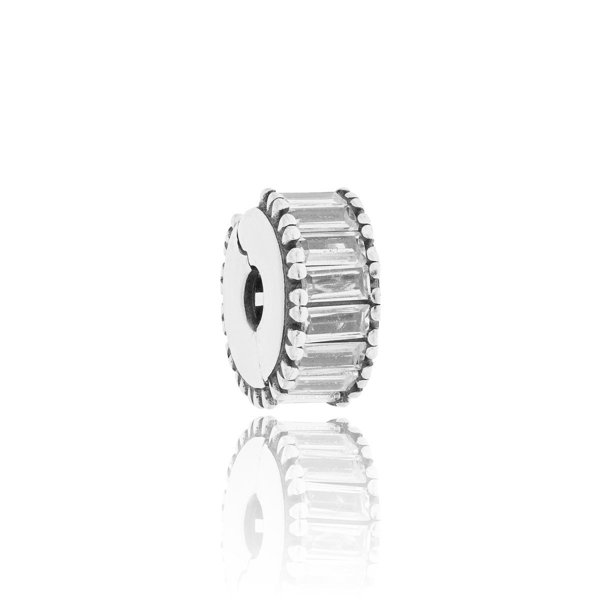 Srebrna zawieszka do bransoletki charms/klips z cyrkoniami pr. 925