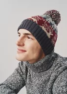 Czapki męskie - Czapka zimowa męska w norweski wzór - miniaturka - grafika 1